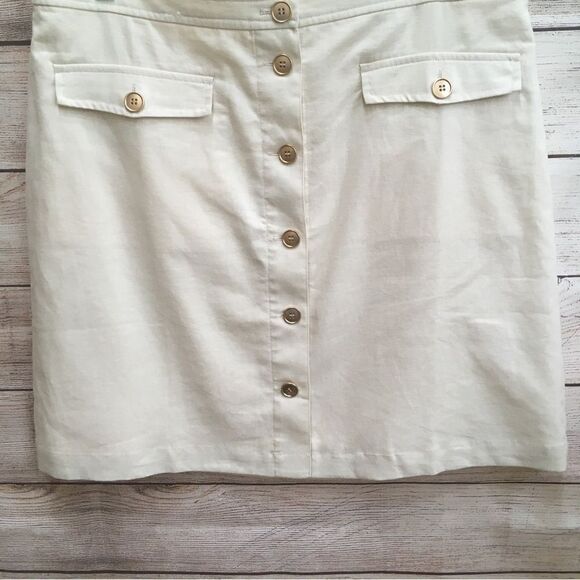 NEW WITH TAGS J CREW LINEN BLEND SKIRT IN CREAM - Picture 6 of 6